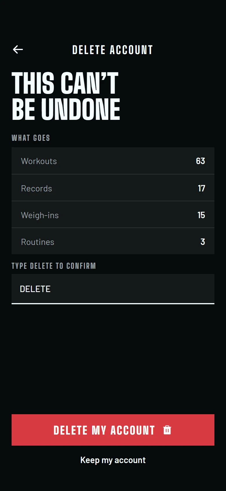 Fitkit Delete Account preview