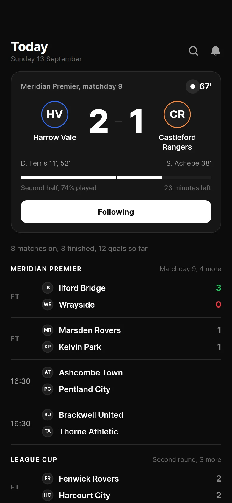 Fixture Today preview