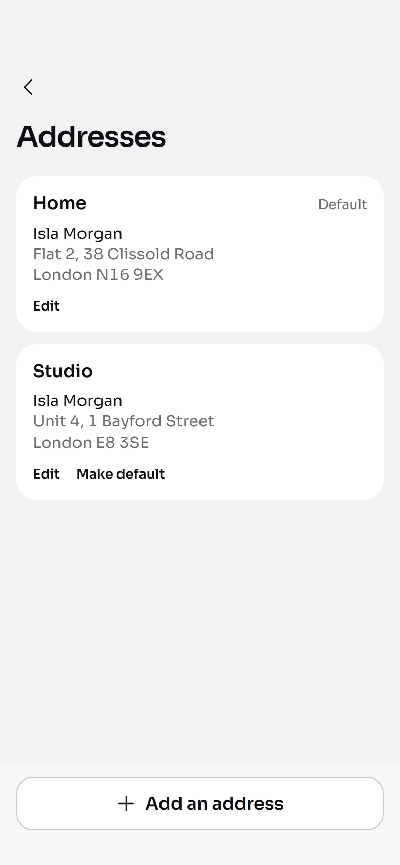 Flow Store Addresses preview