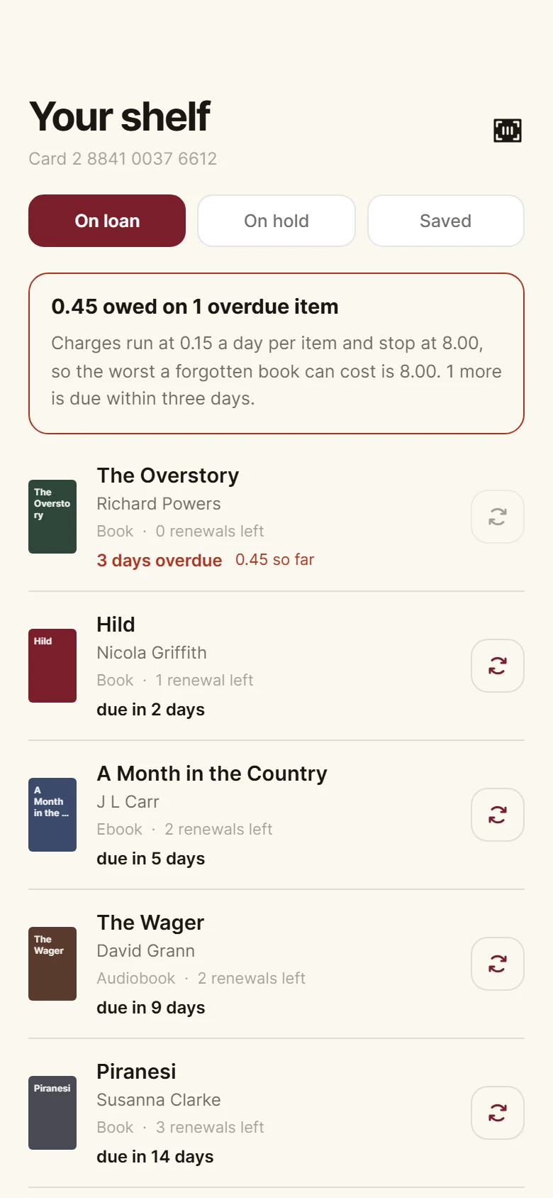Folio Loans Shelf preview
