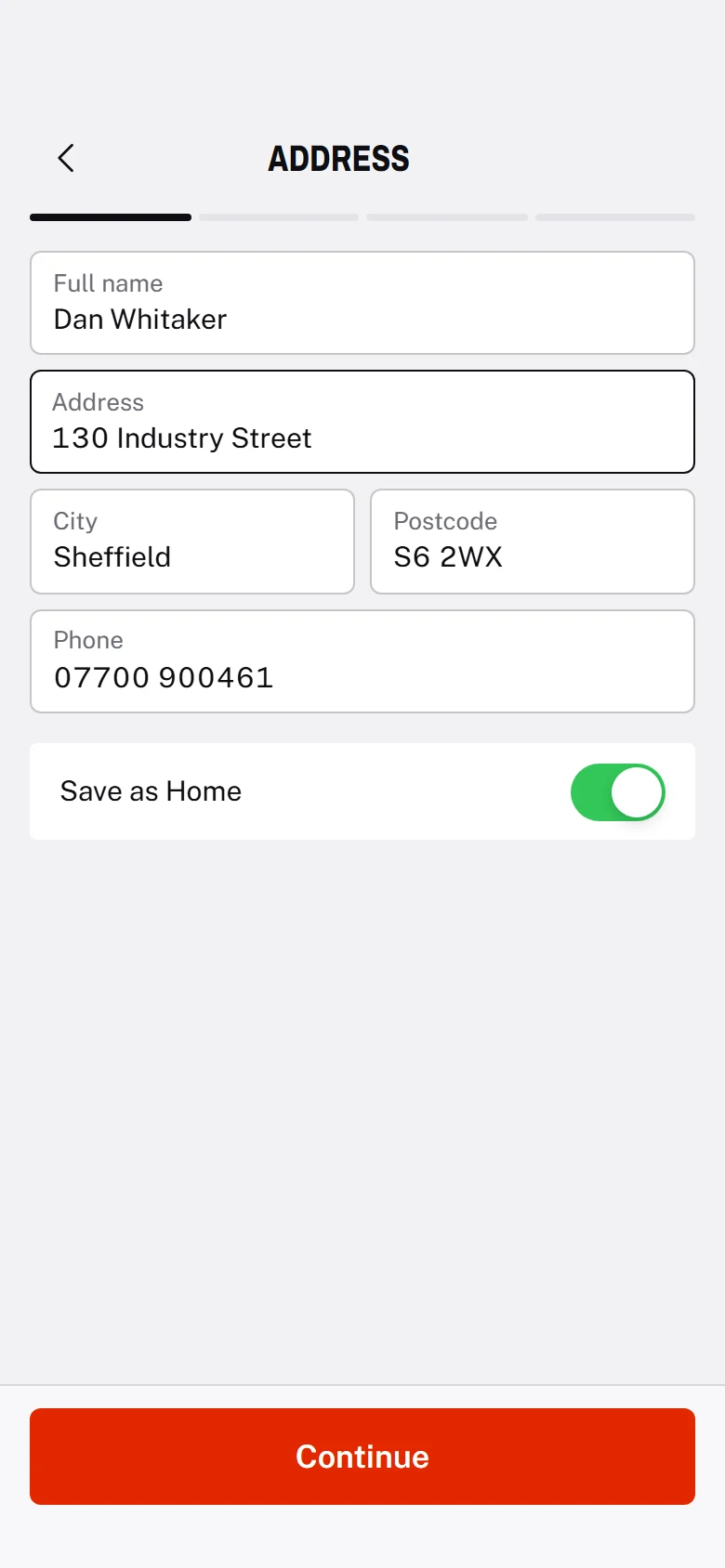 Forge Store Delivery Address preview