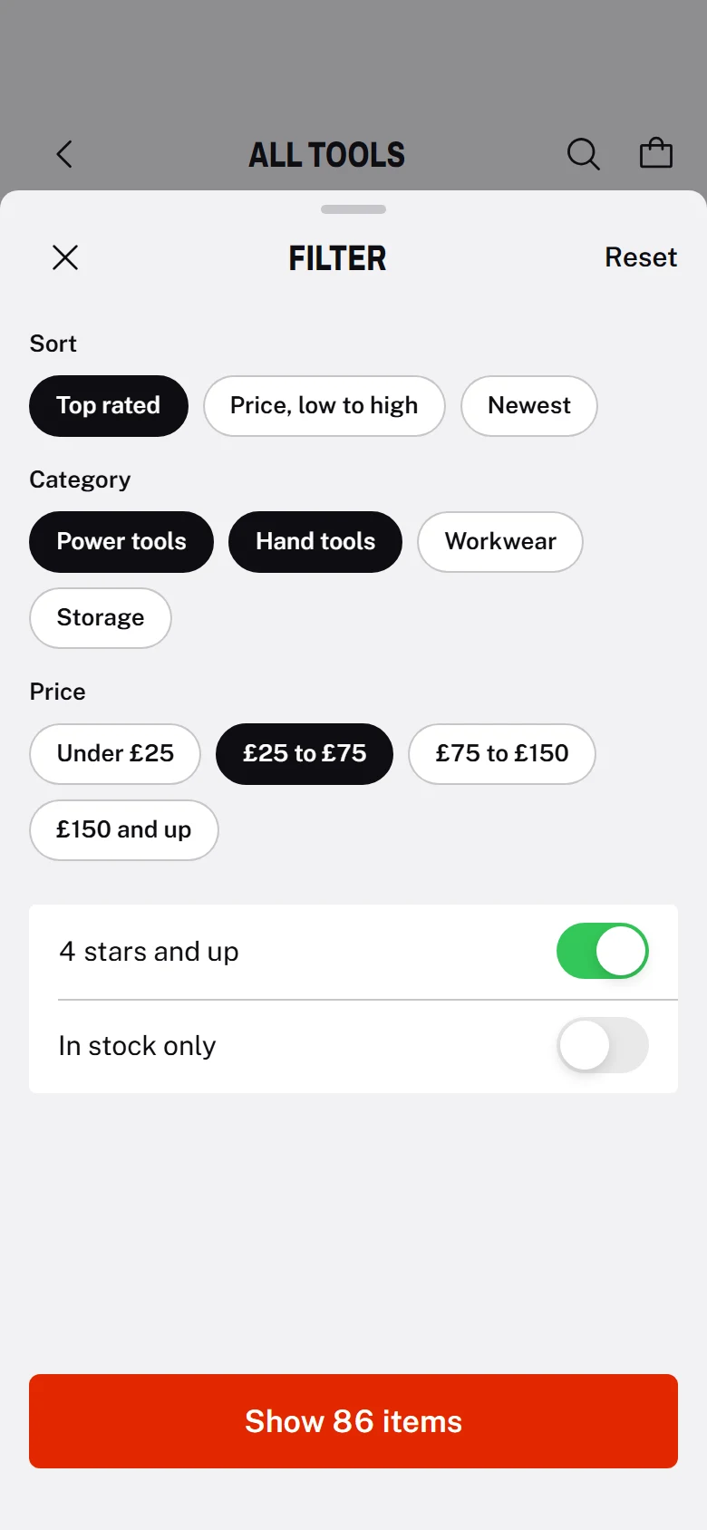 Forge Store Filters preview