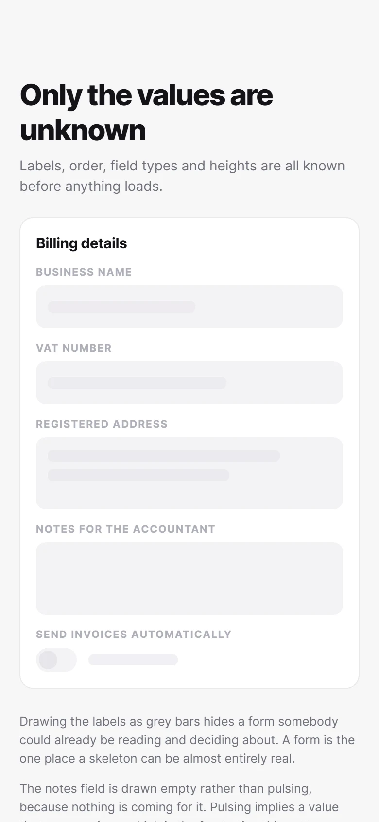 Form waiting on values preview