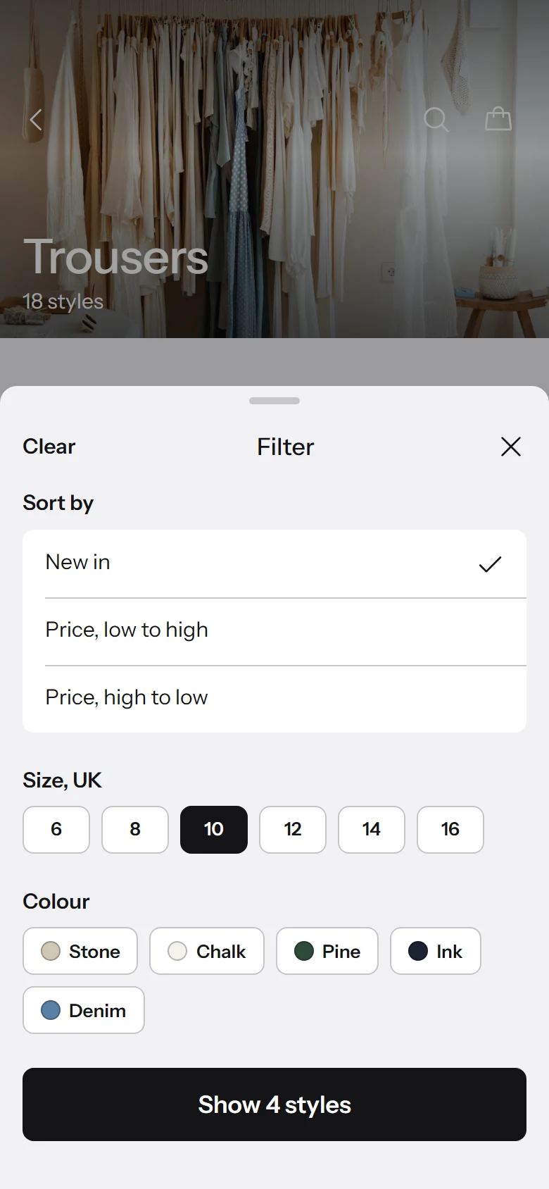 Form Store Filters preview