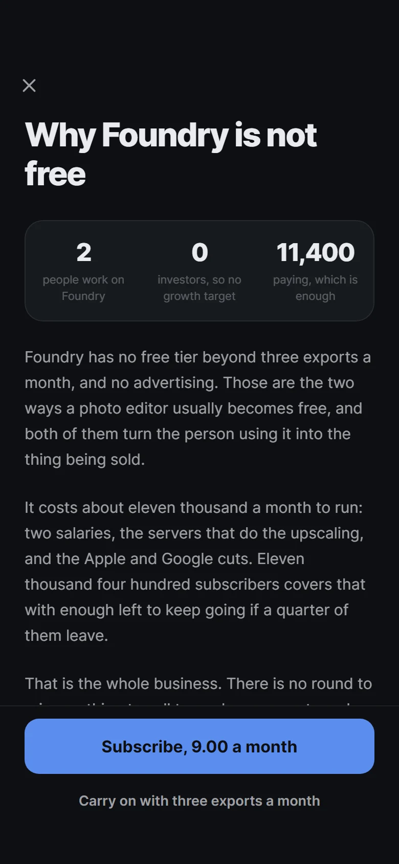Foundry Why It Is Not Free preview