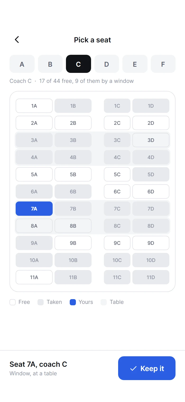 Gantry Seat Map preview