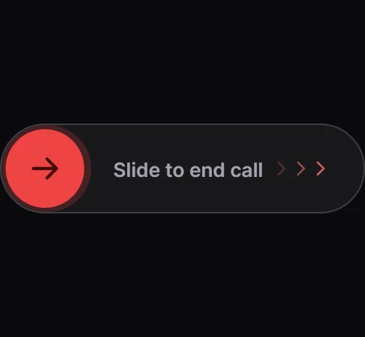 Glide Slide to end call preview