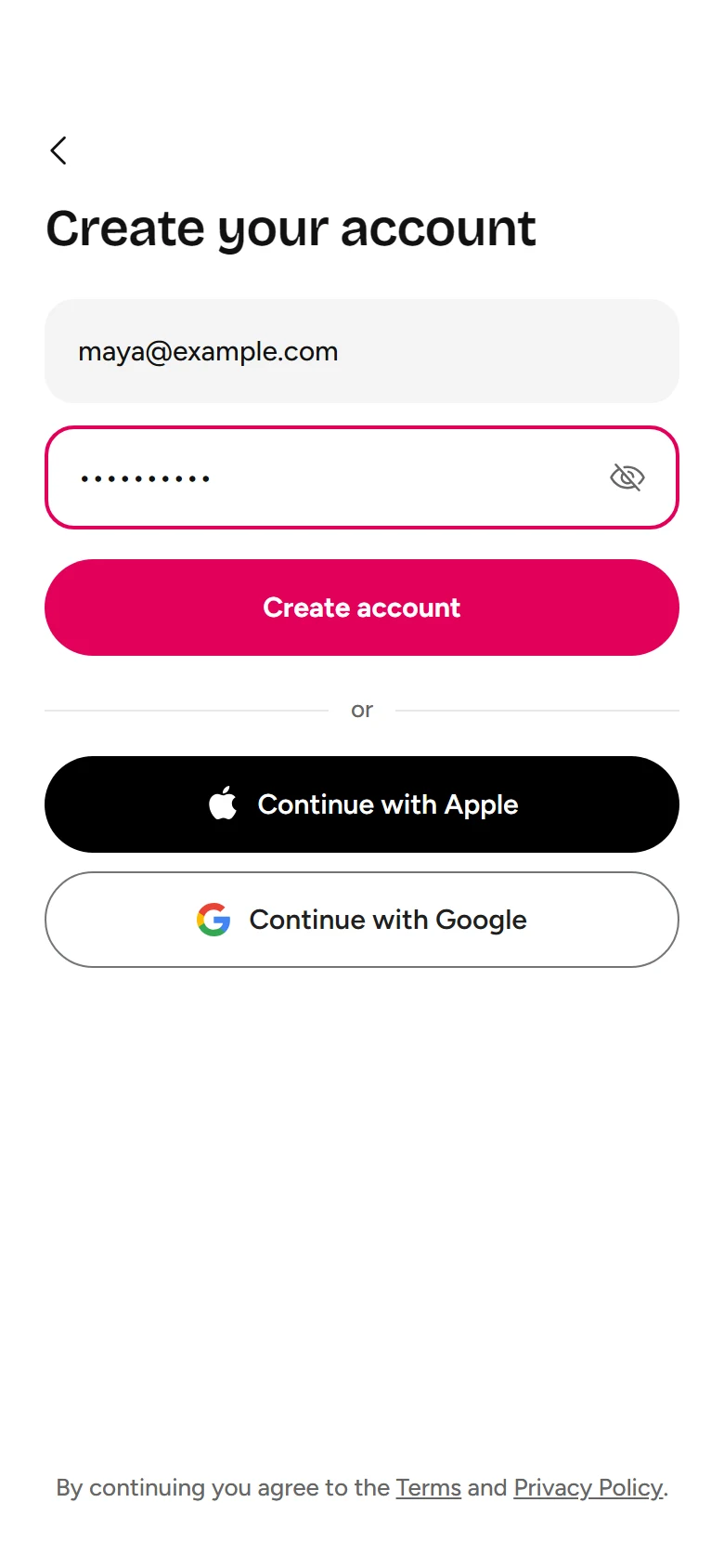 Hatch Sign Up preview
