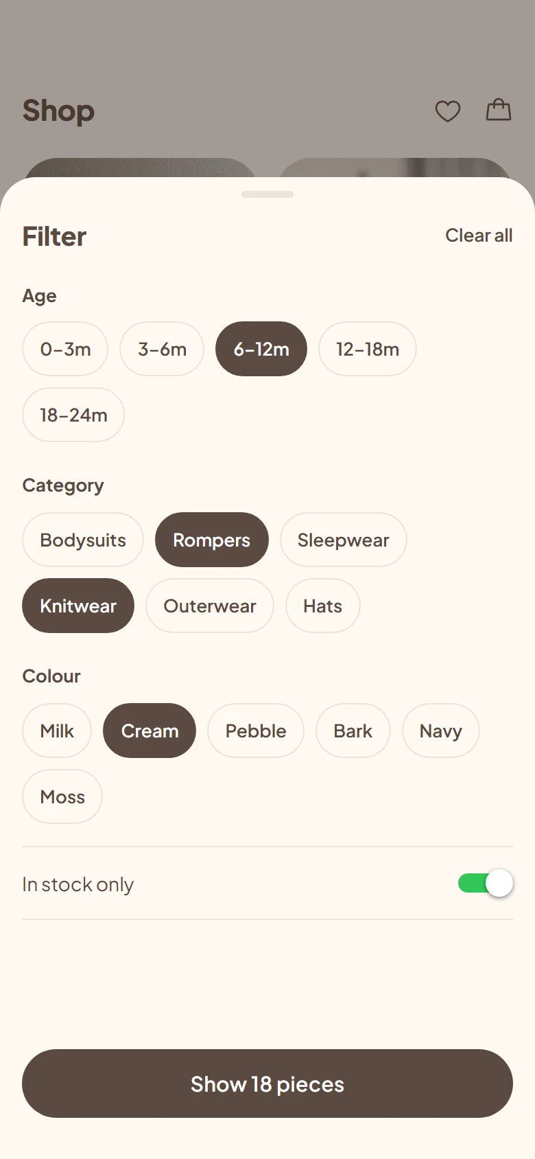 Haven Store Filters preview
