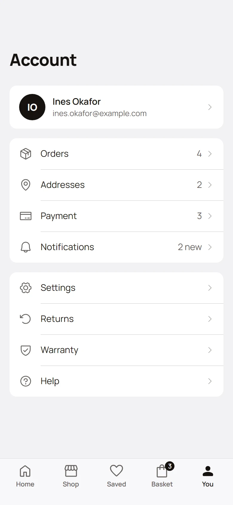 Hearth Store Account preview