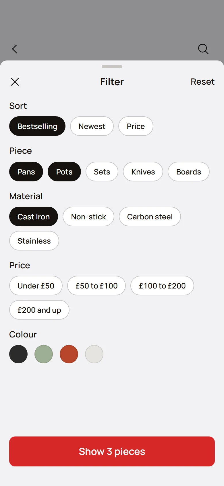 Hearth Store Filters preview