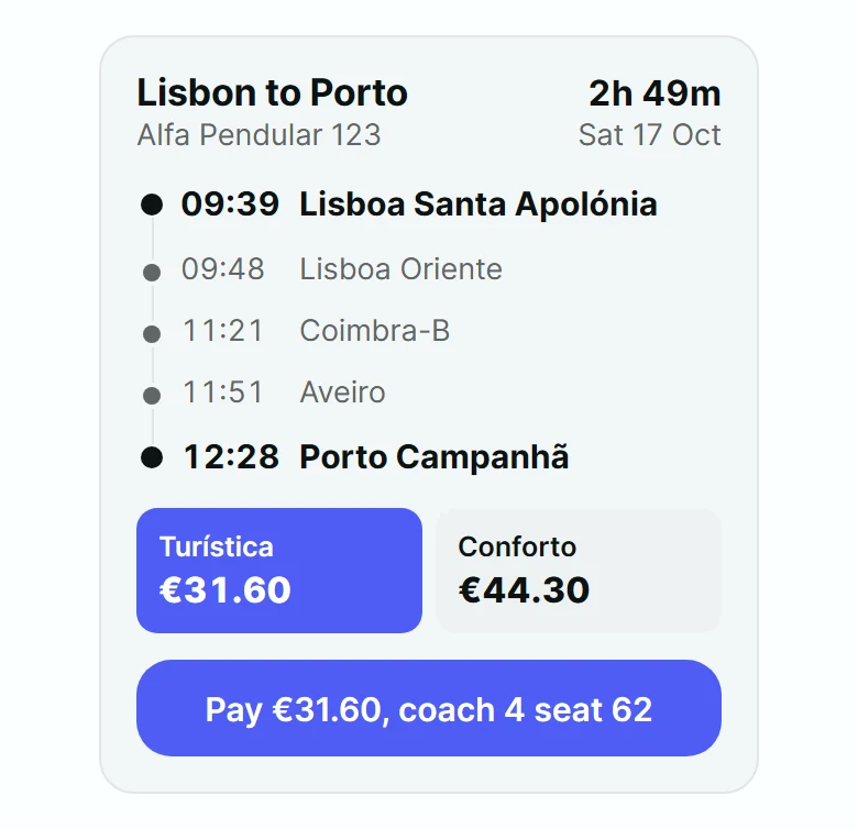 Jaunt Train Ticket Card preview