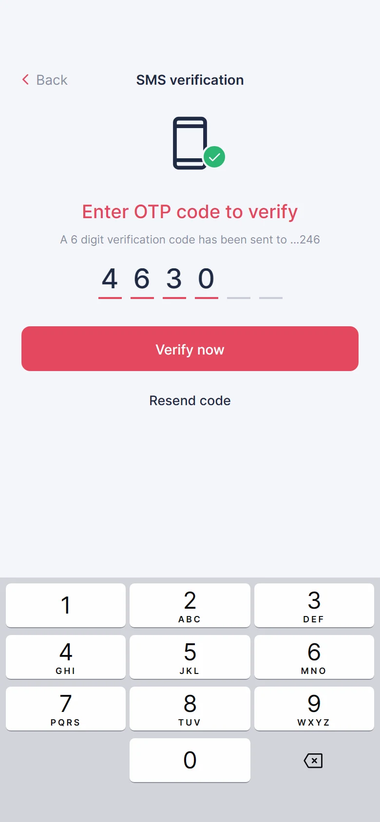 Kinfolk SMS Code preview