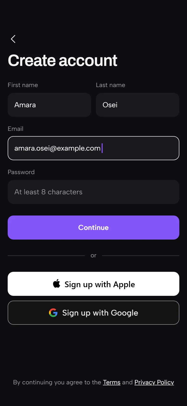 Kohl Store Create Account preview