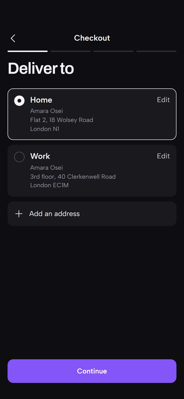 Kohl Store Delivery Address preview