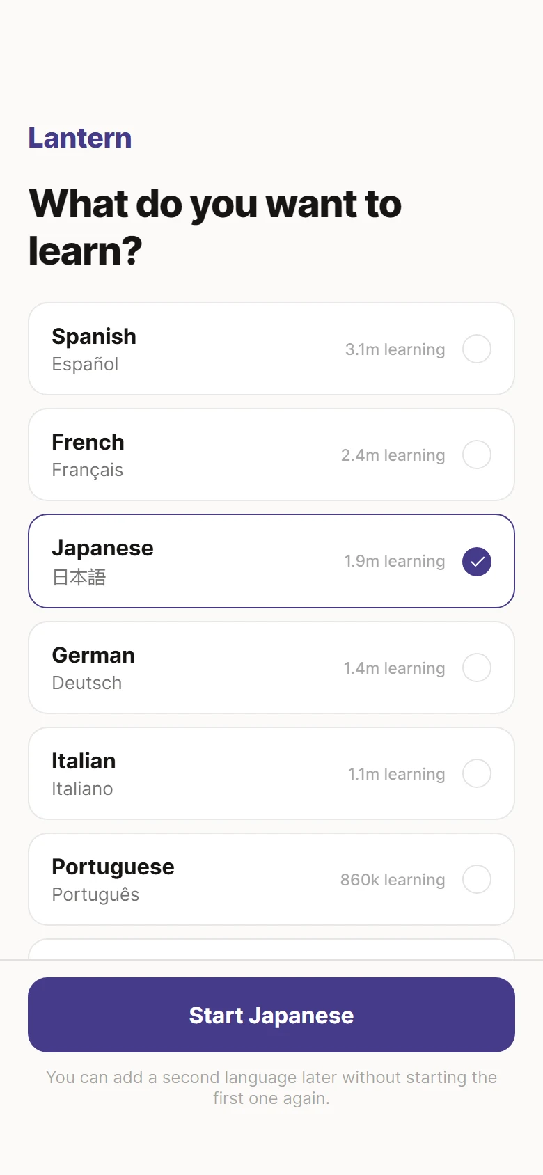 Lantern Pick A Language preview