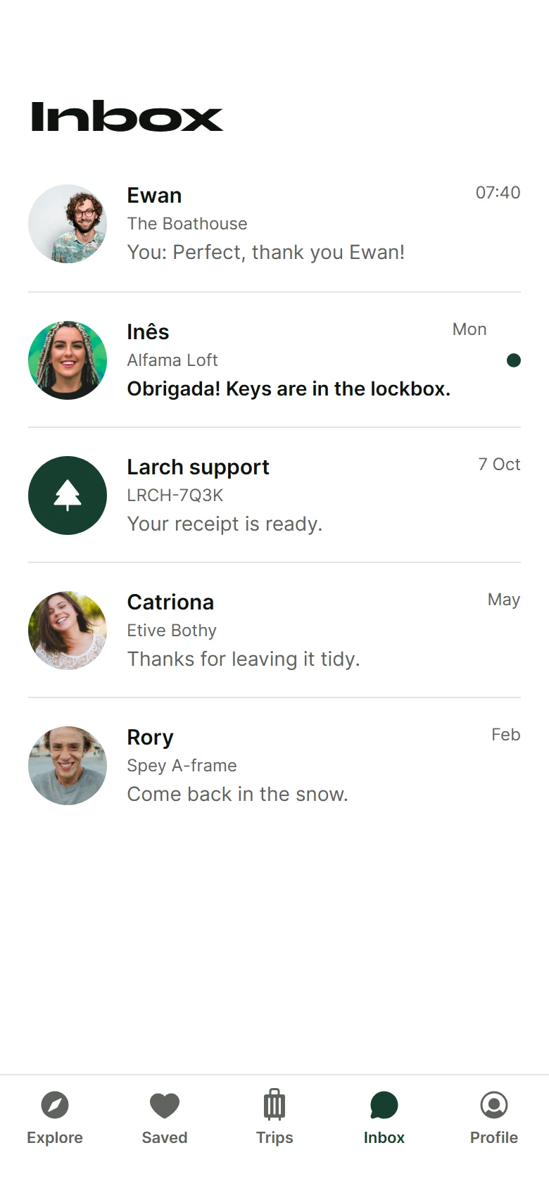 Larch Inbox preview