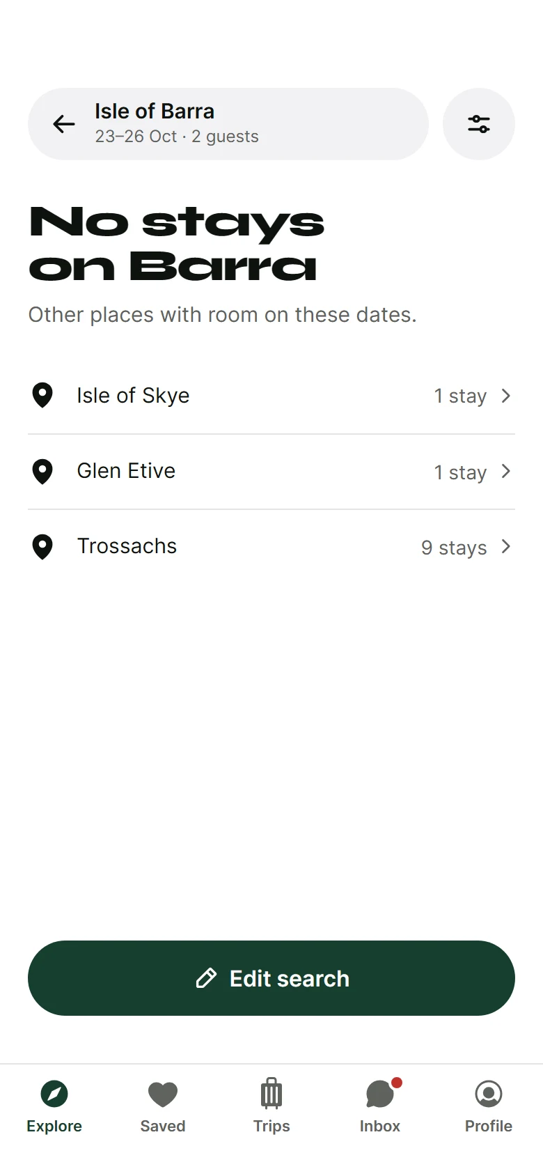 Larch No Results preview