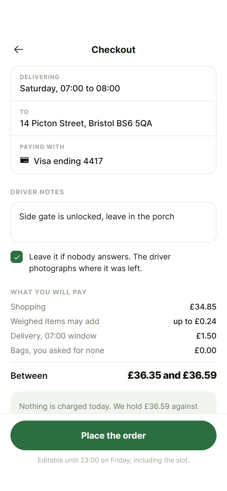 Larder Checkout preview