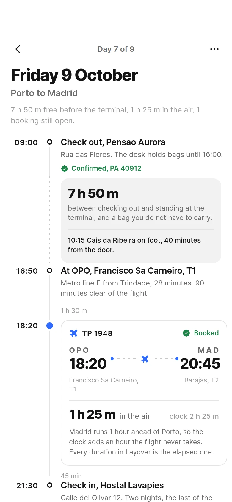 Layover Day Detail preview