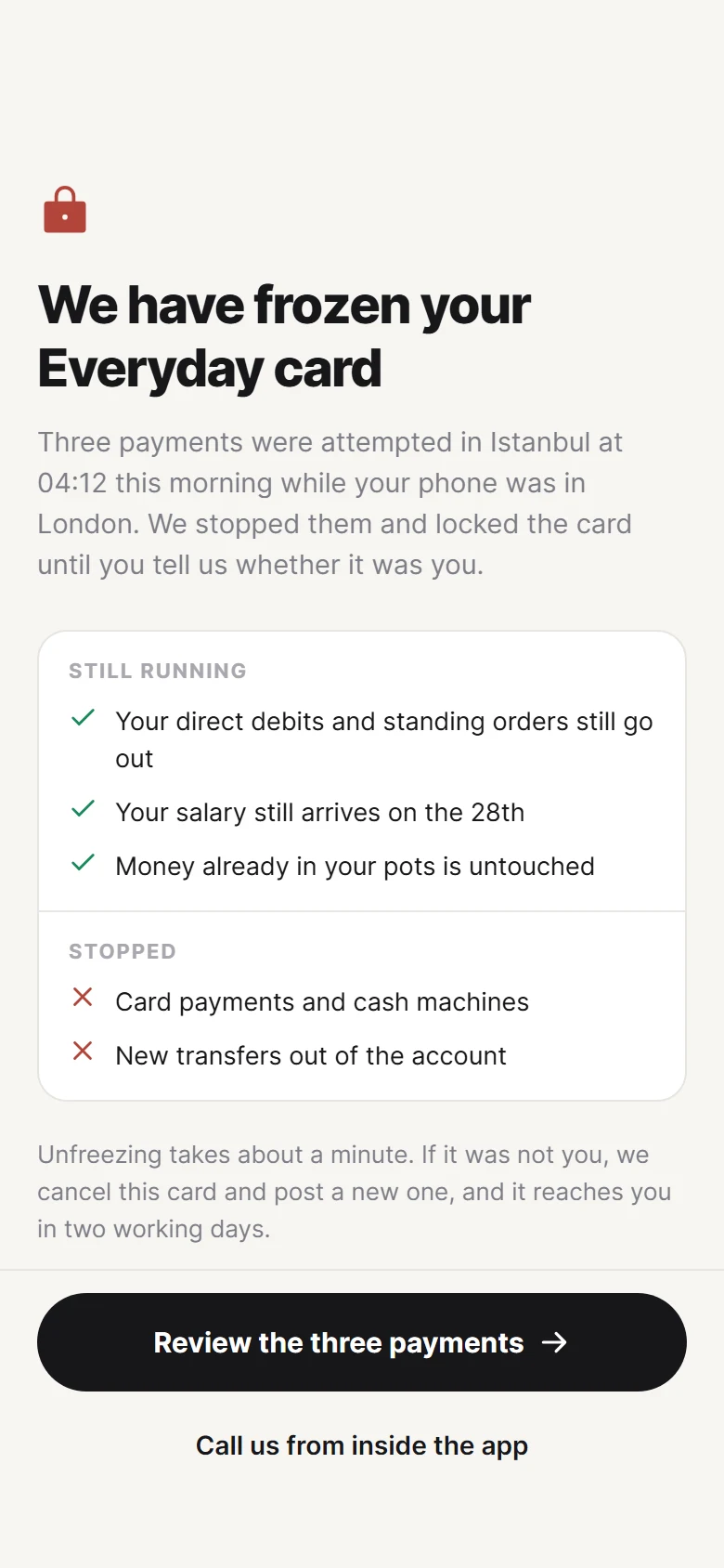 Vista previa de Ledger Card Frozen