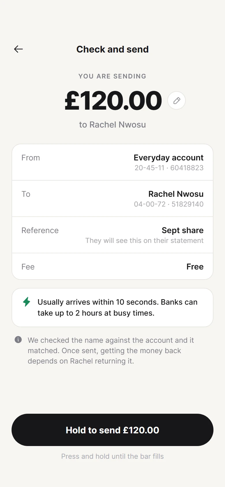 Vista previa de Ledger Transfer Review