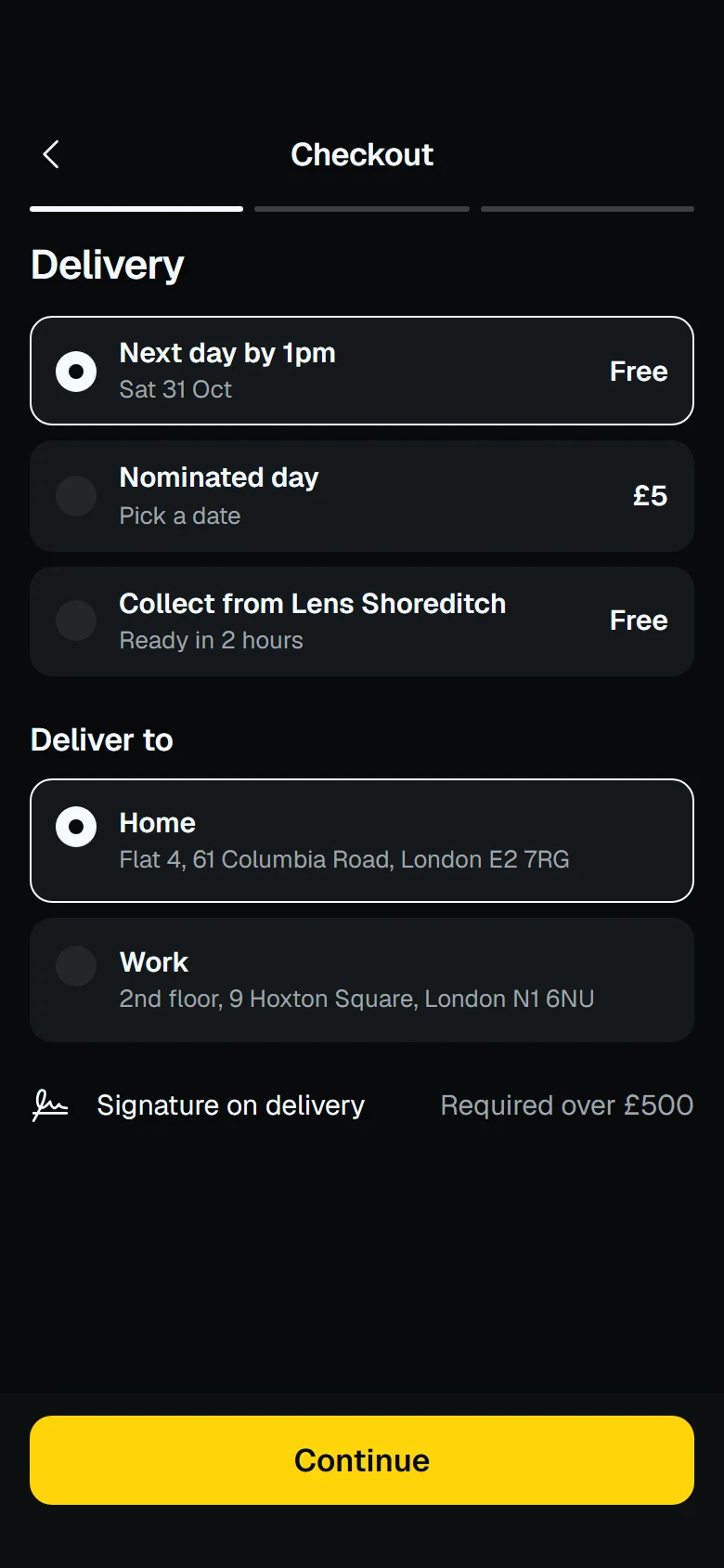 Lens Store Delivery preview