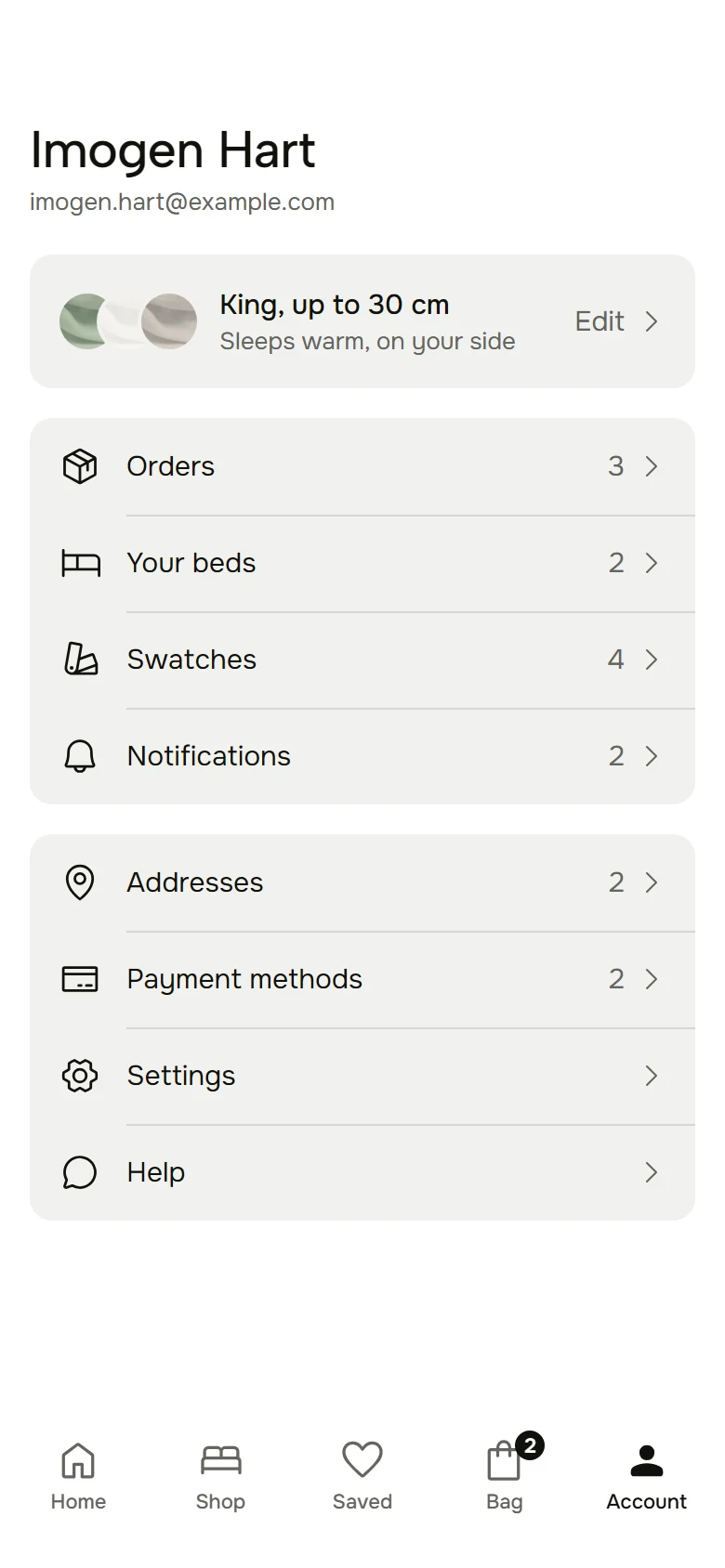 Linen Store Account preview