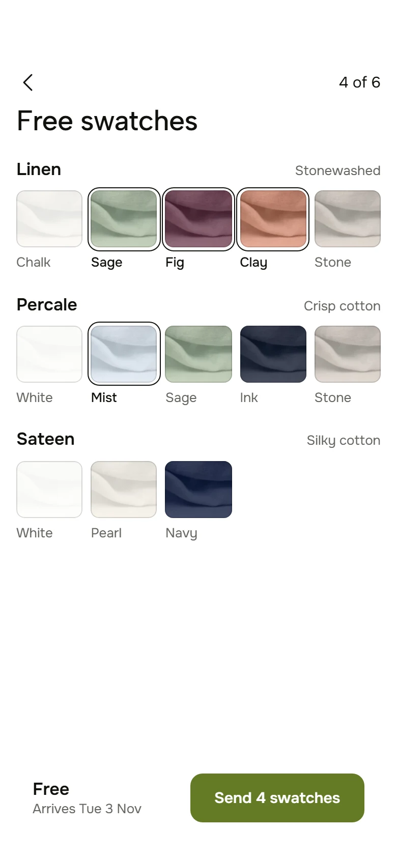 Linen Store Free Swatches preview