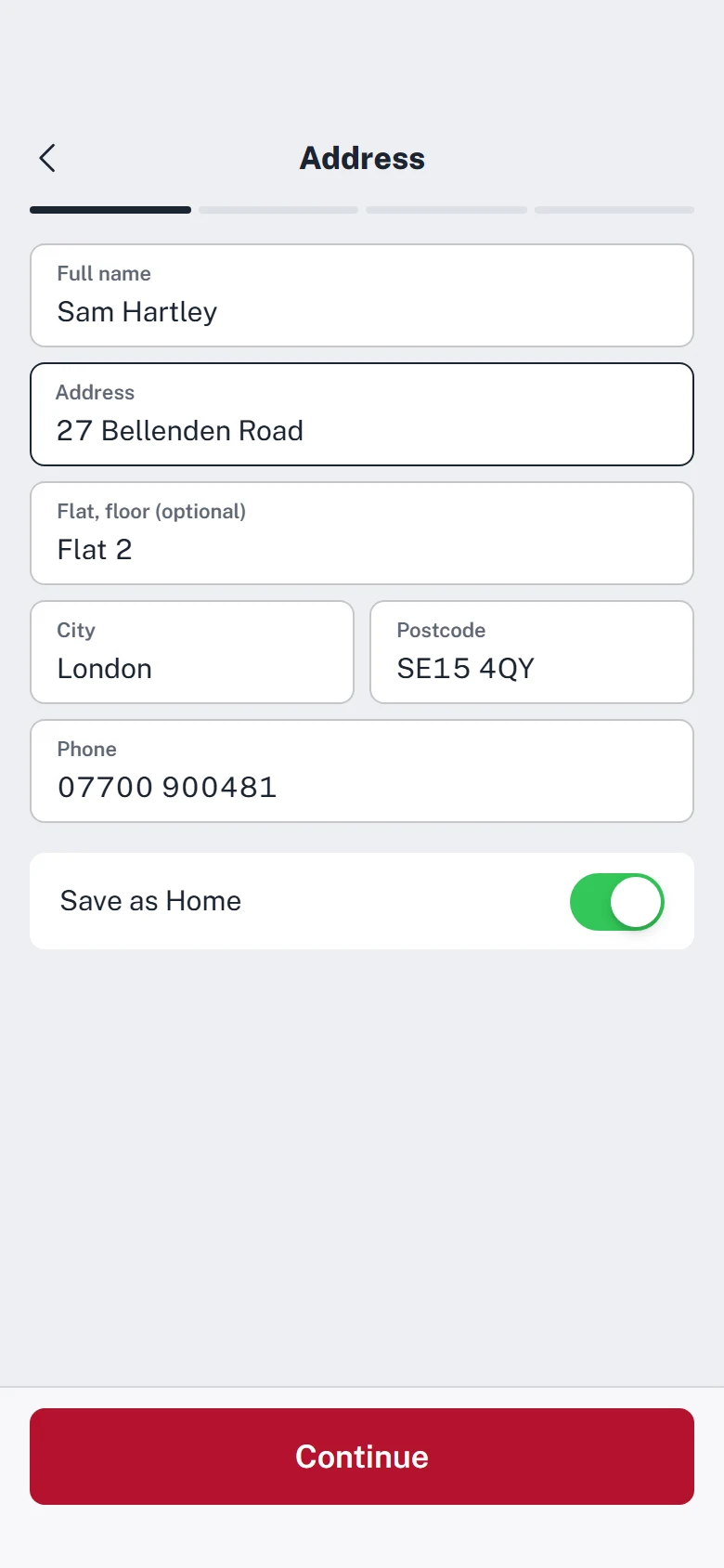 Loom Store Delivery Address preview