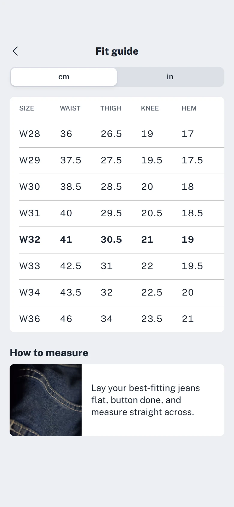 Loom Store Fit Guide preview