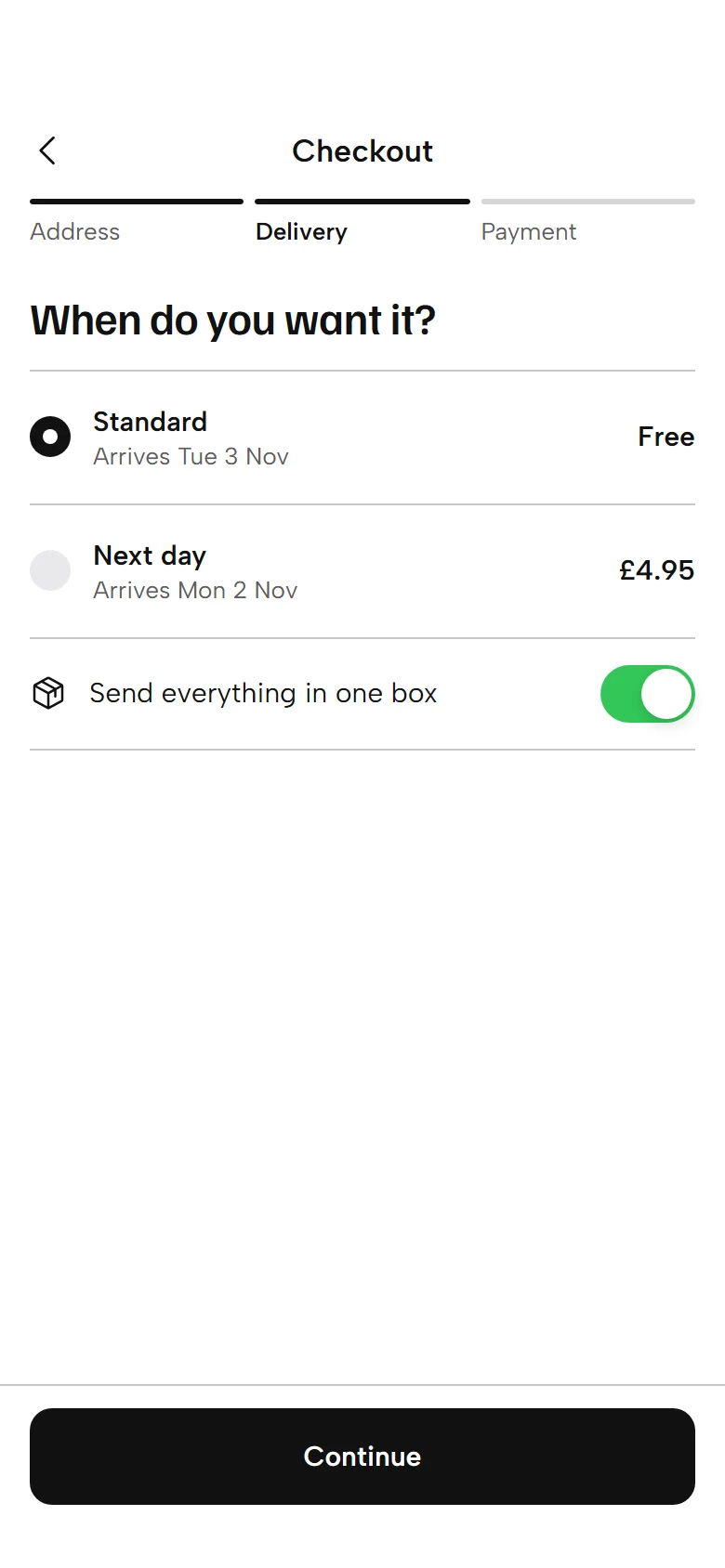 Lumen Store Delivery Options preview