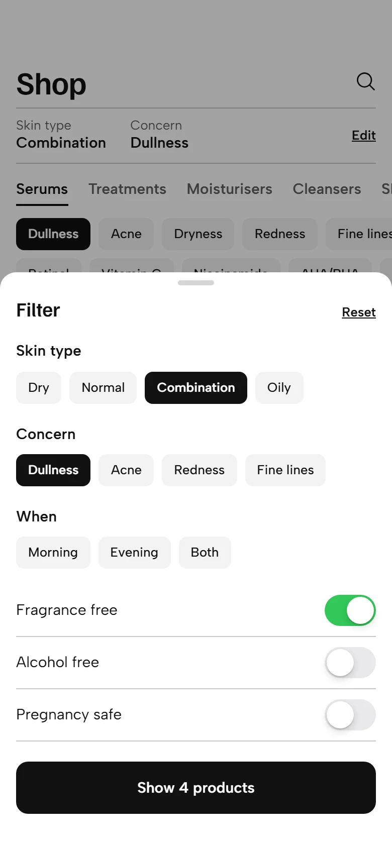 Lumen Store Filters preview