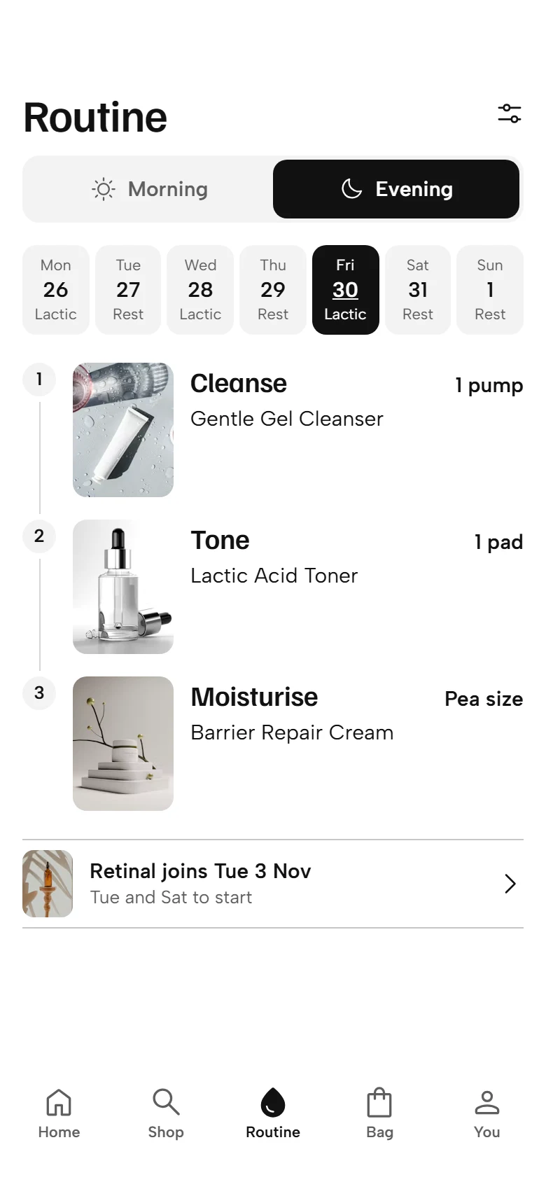Lumen Store Routine preview