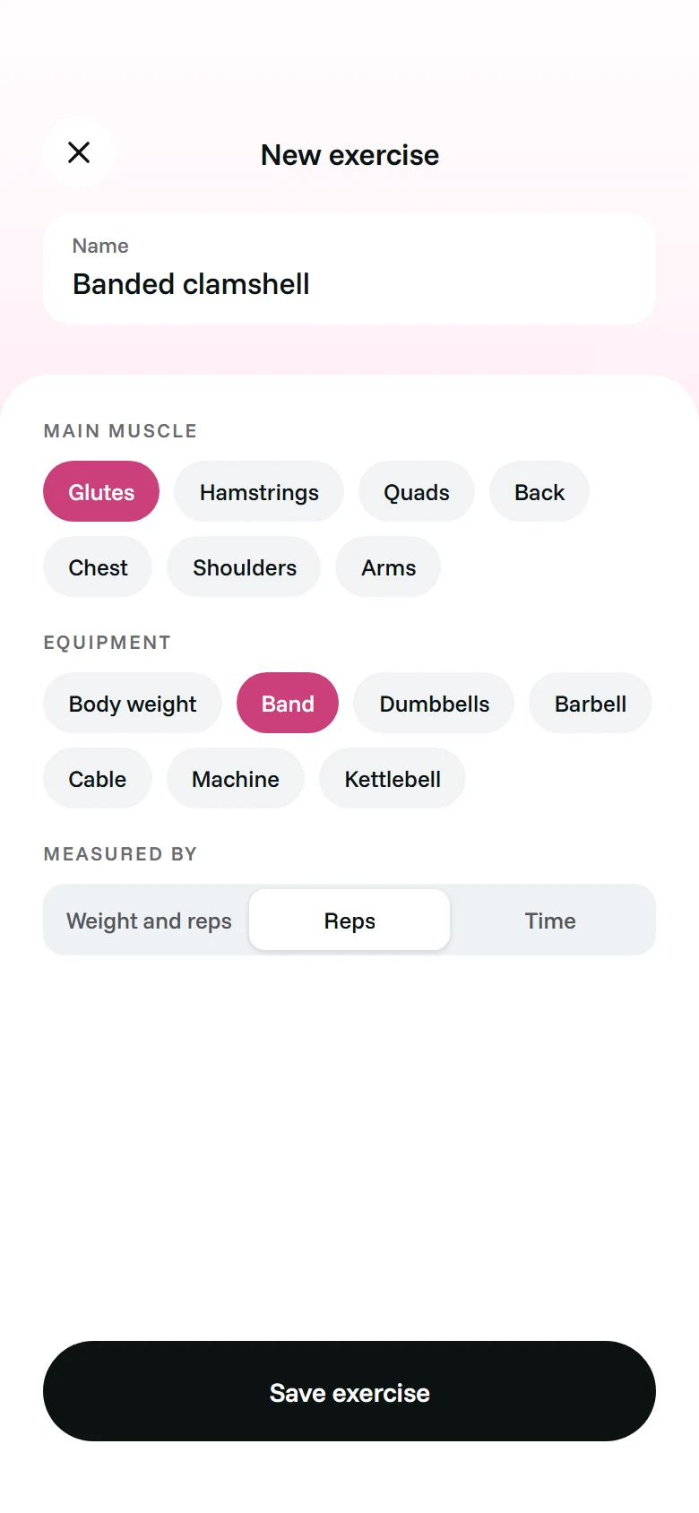 LunaFit Custom Exercise preview
