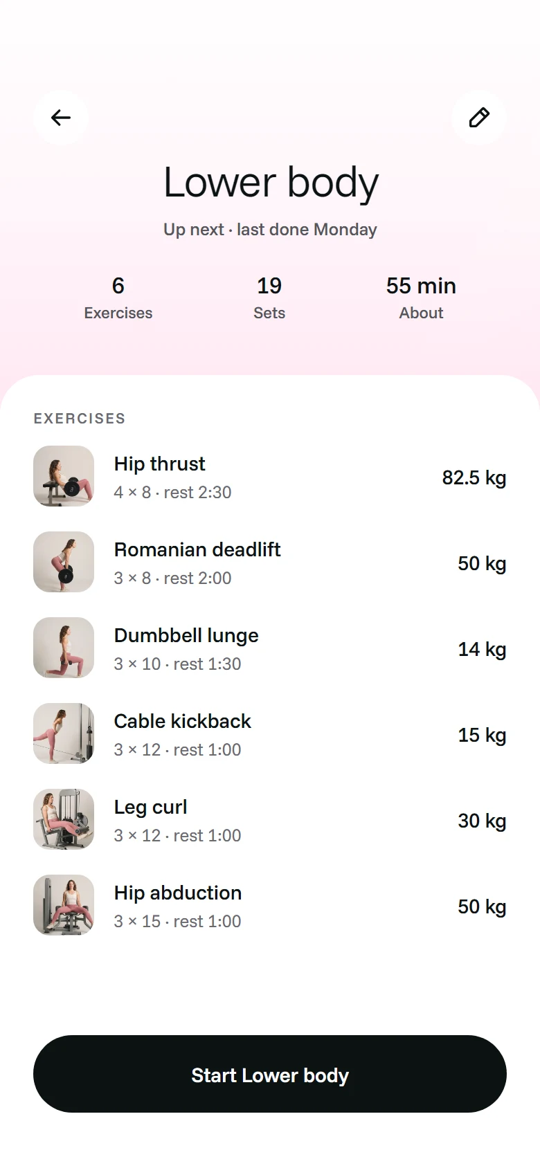 LunaFit Routine Detail preview