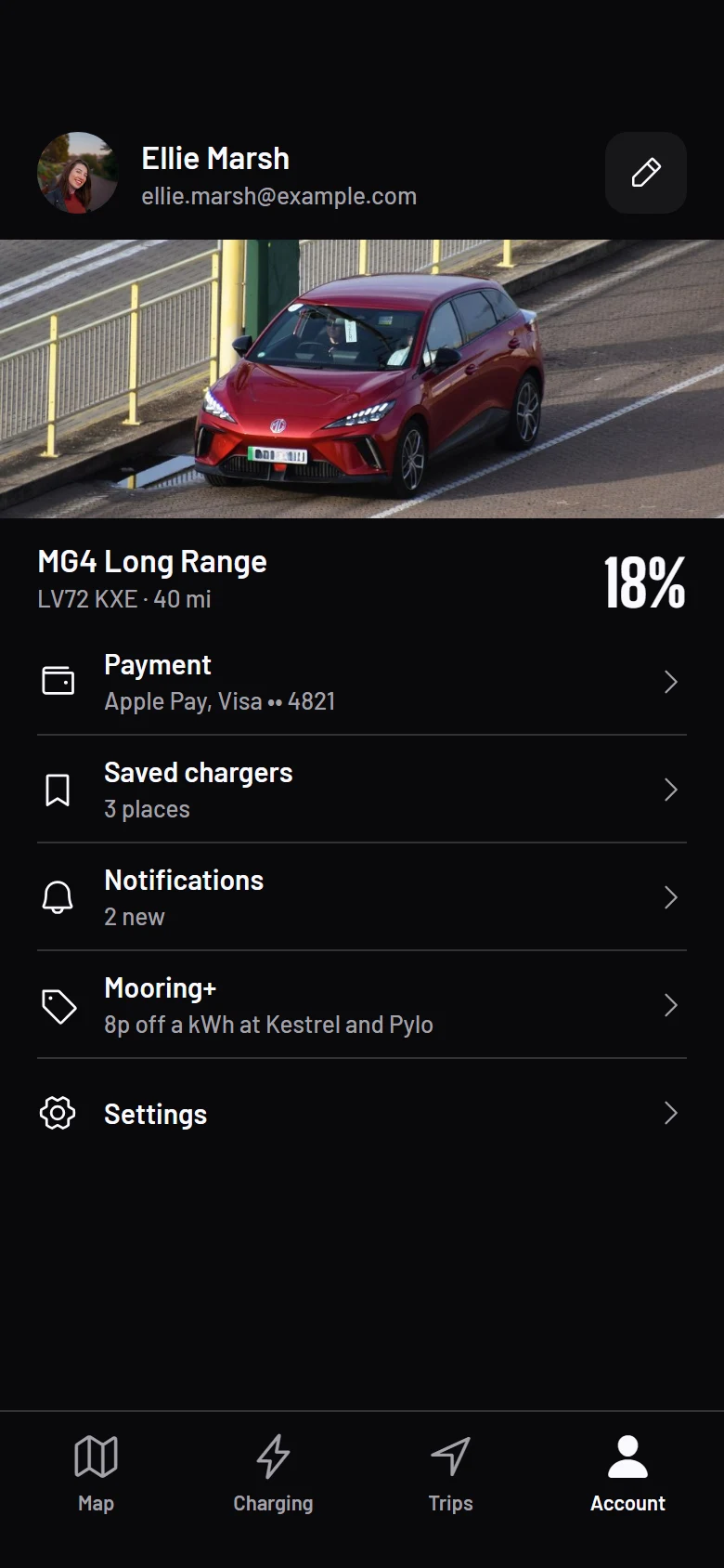 Mooring Account preview