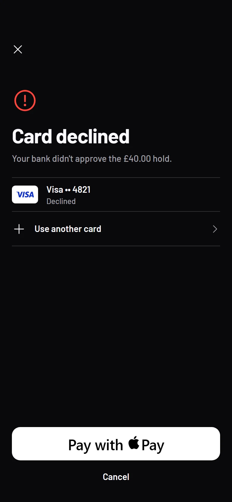 Mooring Card Declined preview