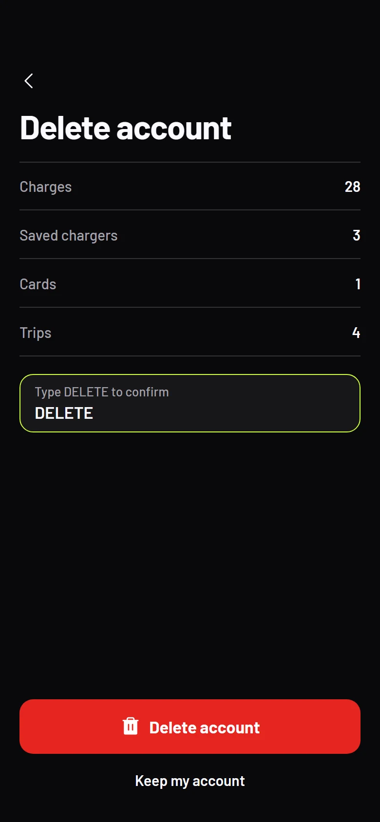 Mooring Delete Account preview