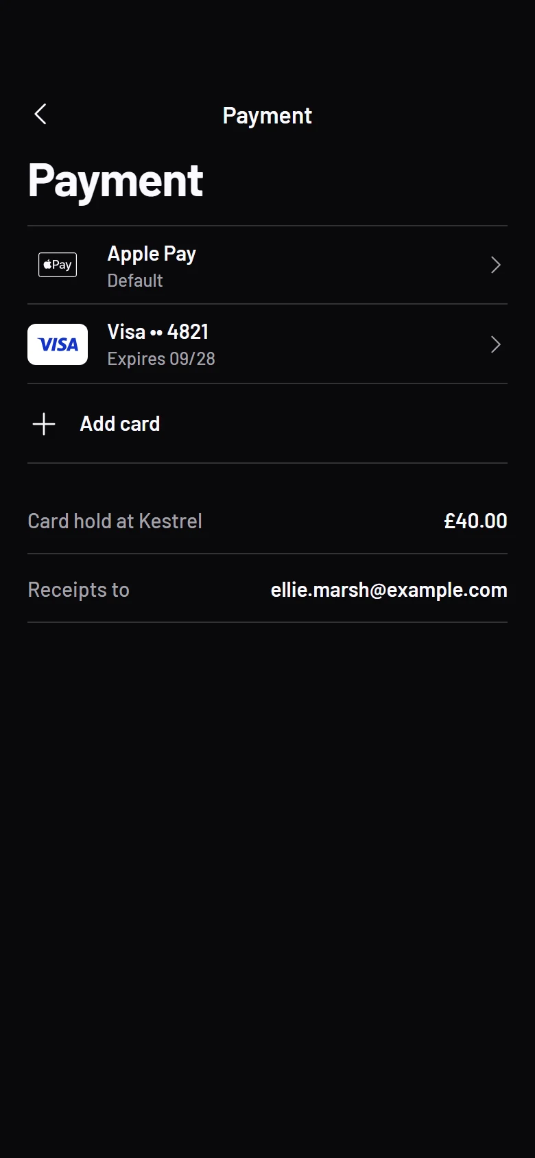 Mooring Payment preview