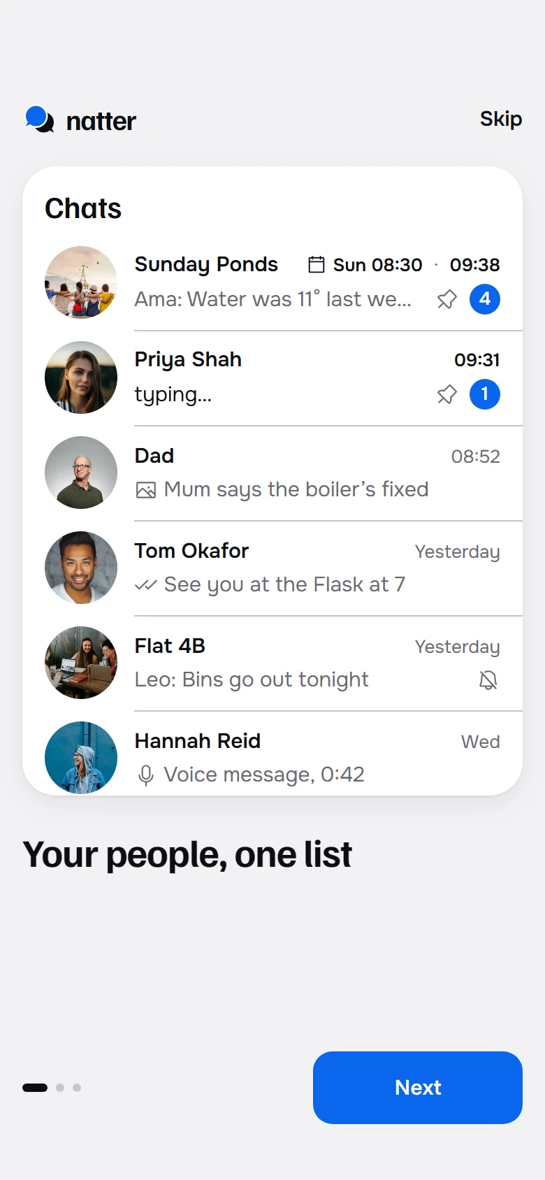 Natter Intro Chats preview