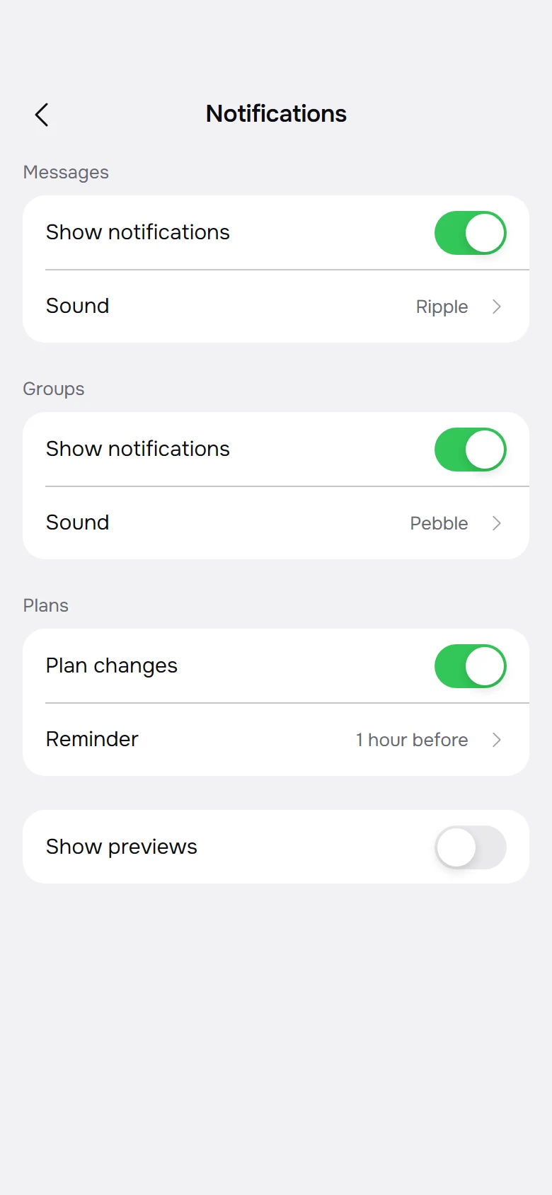 Natter Notifications preview