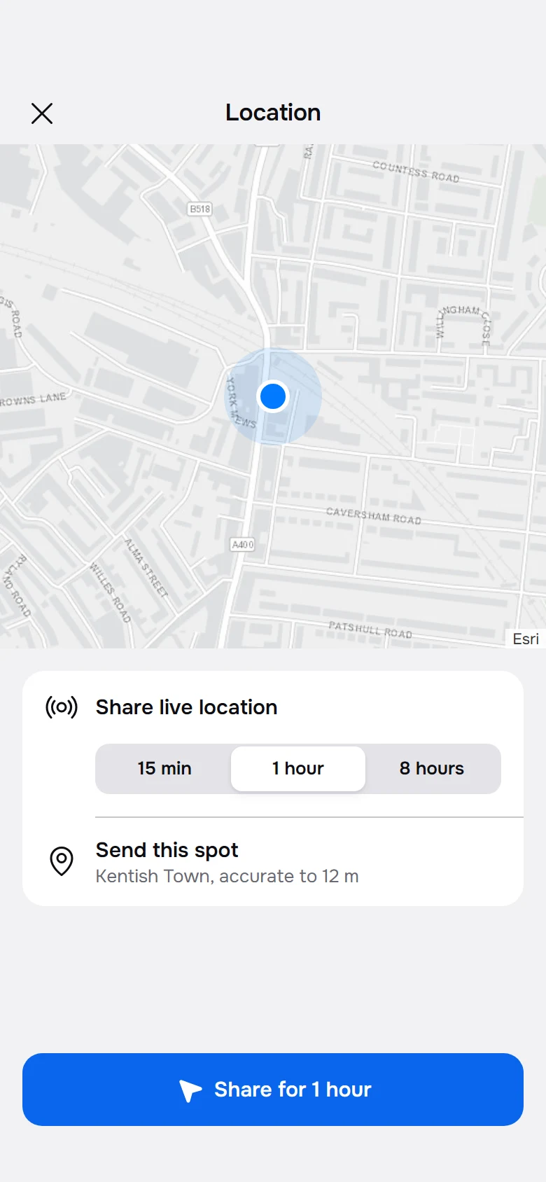 Natter Share Location preview