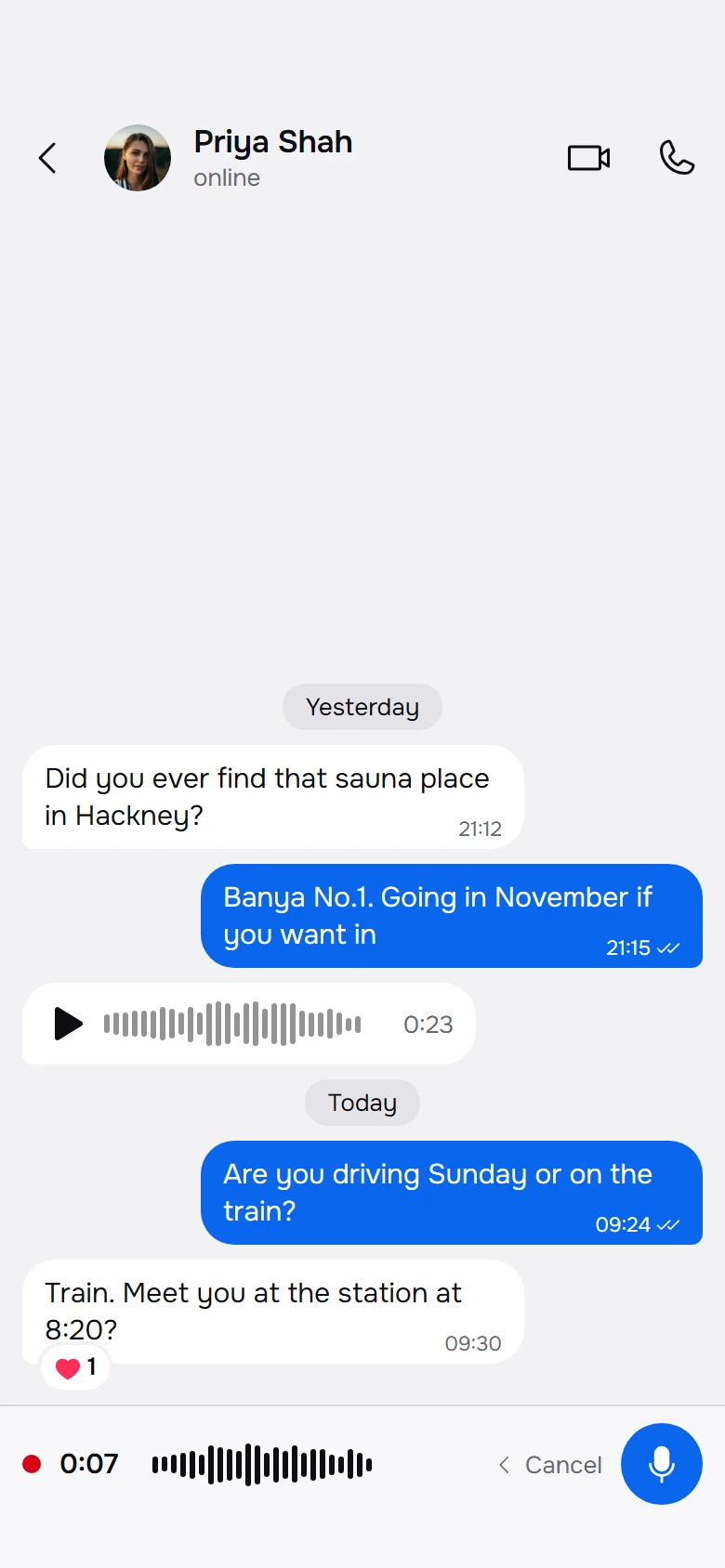 Natter Voice Note preview