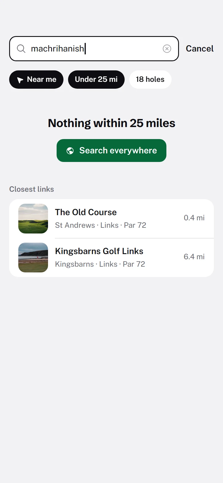 Niblick No Results preview