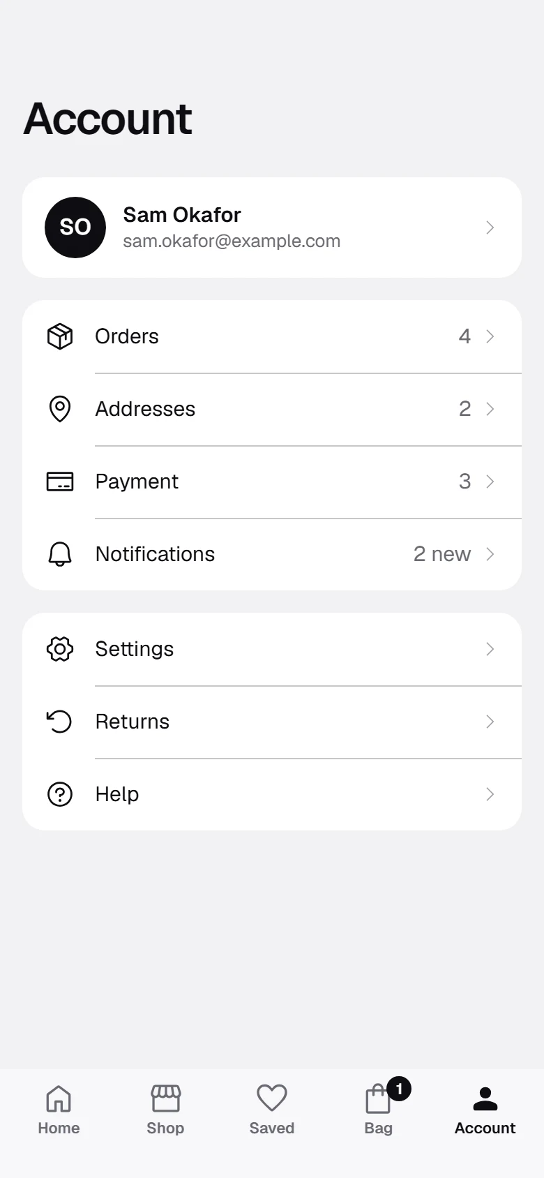 Nimbus Store Account preview