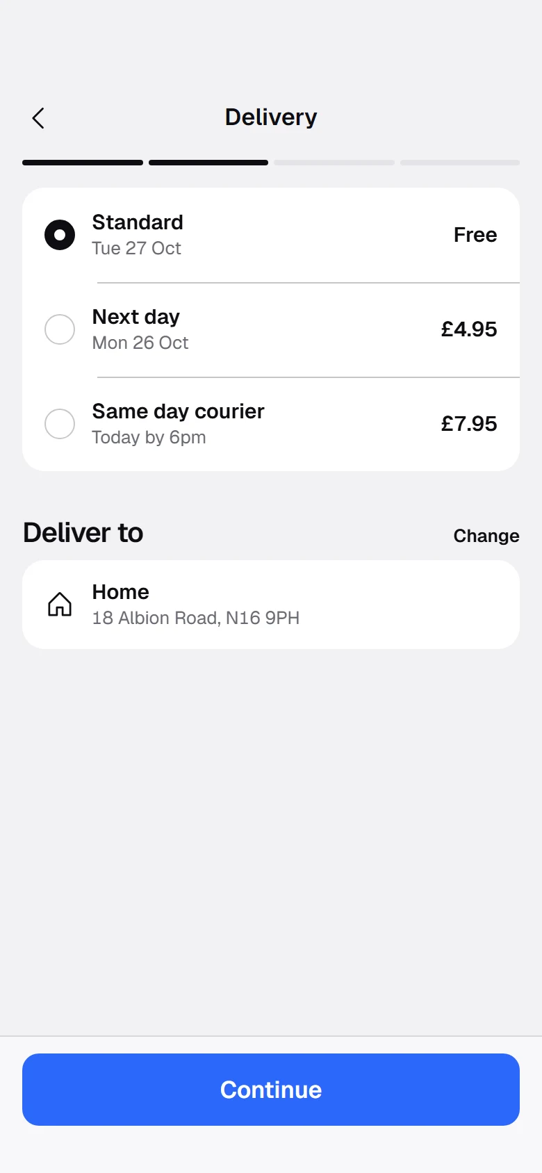 Nimbus Store Delivery Options preview