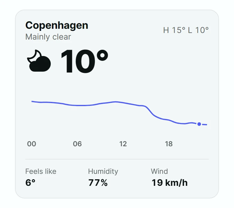 Nook Current Weather Card preview