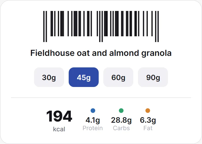 Nutrition Scan Card preview