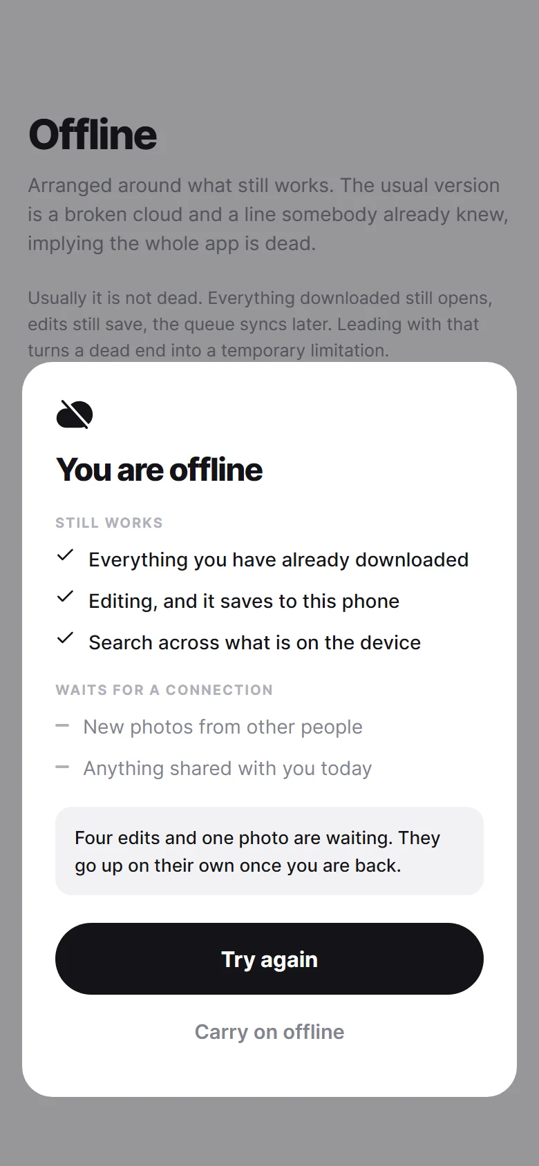 Aperçu de Offline